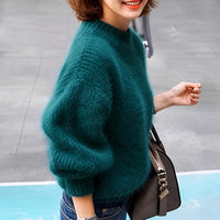 Brenda - Klassischer, weiter Pullover in Grün