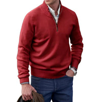 Gabriel - Komfortabler Herrenpullover mit Zipper in Rot