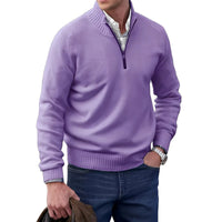 Gabriel - Komfortabler Herrenpullover mit Zipper in Violett