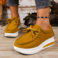 Adeline | Damen Plateau Schnürsneaker in Gelb