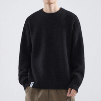 Adrian | Herren Legerer Strickpullover in Schwarz