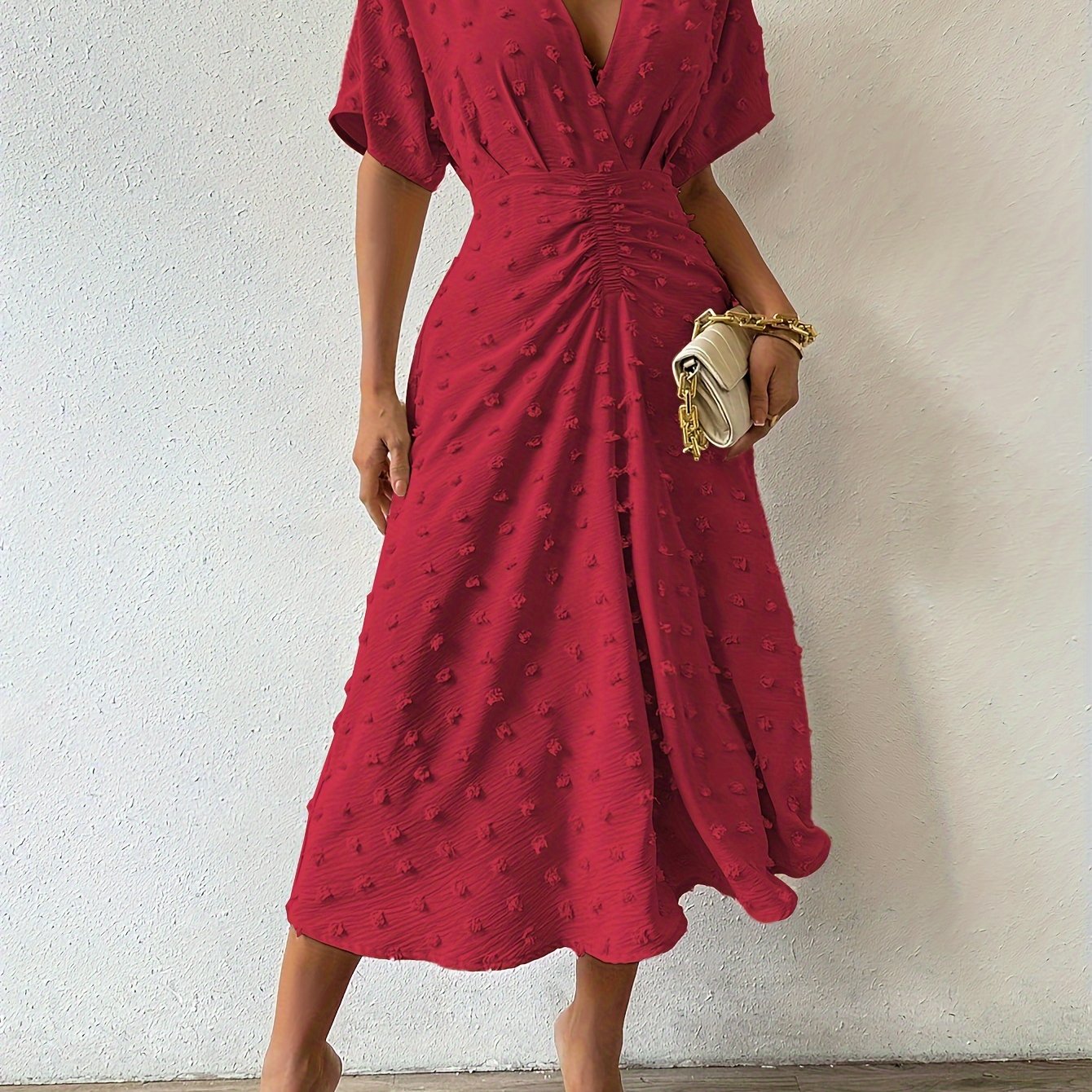 Mazi | Stilvolles Plisseekleid mit Rüschen