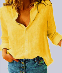 Damen Baumwollbluse | Lang in Gelb
