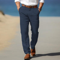 HERRLICHE PREMIUM-LINENHOSE (MIT GÜRTELSCHLAUFEN) in Marineblau
