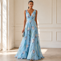Agathe | Stilvolles Langes Maxikleid in Himmelblau
