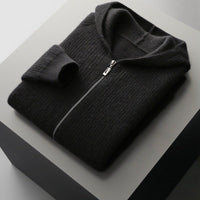 Reiner | Premium Woll-Hoodie in Schwarz
