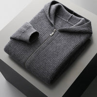 Reiner | Premium Woll-Hoodie in Grau