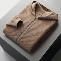 Reiner | Premium Woll-Hoodie in Braun