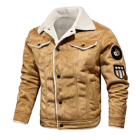 Edo | Elegante Warme Jacke Mit Knopfleiste in Khaki