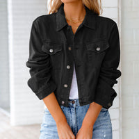 Albertina | Damen Jeansjacke Kurz Geschnitten Relaxed in Schwarz