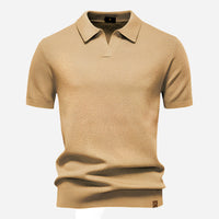 Aldric | Herren Kurzarm Poloshirt mit Strukturmuster in Beige