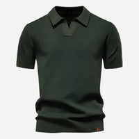 Aldric | Herren Kurzarm Poloshirt mit Strukturmuster in Armeegrün