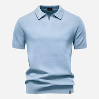 Aldric | Herren Kurzarm Poloshirt mit Strukturmuster in Türkis