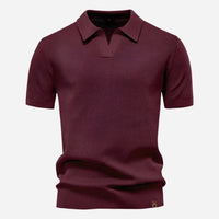 Aldric | Herren Kurzarm Poloshirt mit Strukturmuster in Weinrot