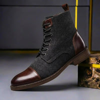Alexander | Herren Winterstiefel Leder Wolle in Eichenbraun