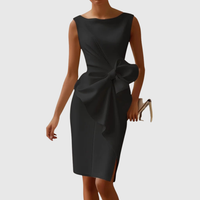 Almudena | Damen Ärmelloses Midikleid mit Schleife in Schwarz