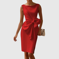 Almudena | Damen Ärmelloses Midikleid mit Schleife in Rot