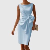 Almudena | Damen Ärmelloses Midikleid mit Schleife in Blau