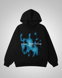 Andrew| Herren Oversized Bedruckter Hoodie in Schwarz