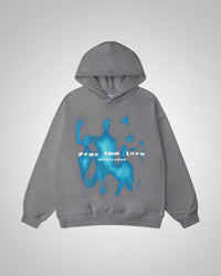 Andrew| Herren Oversized Bedruckter Hoodie in Grau