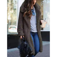 Anneliese | Warme Teddy Winterjacke in Dunkelgrau