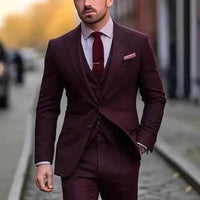 Antoine | Herren Hochzeitsanzug Elegant Bräutigam Festlich Klassisch in Weinrot