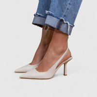 Bella - Damen Elegante Absatzschuhe mit Komfortfutter in Weißes Leder
