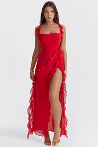 Ariane | Damen Kleid Elegant Feminin Zeitlos Festlich Modern in Rot