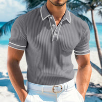 Arvid | Herren Slim Fit Kurzarm Poloshirt in Grau