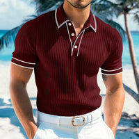 Arvid | Herren Slim Fit Kurzarm Poloshirt in Weinrot