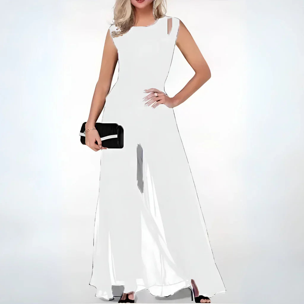 Damen Faltrock Jumpsuit mit Cut-Out für den Sommer