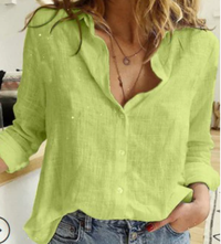 Damen Baumwollbluse | Lang in Grün