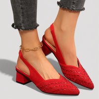 Aura | Elegante Slingback Heels mit Blockabsatz in Rot