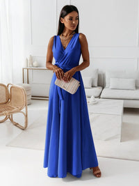 Aurelie | Fließendes Wickel Maxikleid in Blau