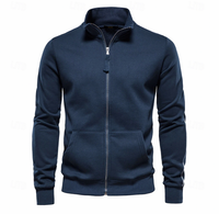 Aurelius | Herren Sweatjacke mit Stehkragen in Dunkelblau