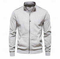 Aurelius | Herren Sweatjacke mit Stehkragen in Hellgrau