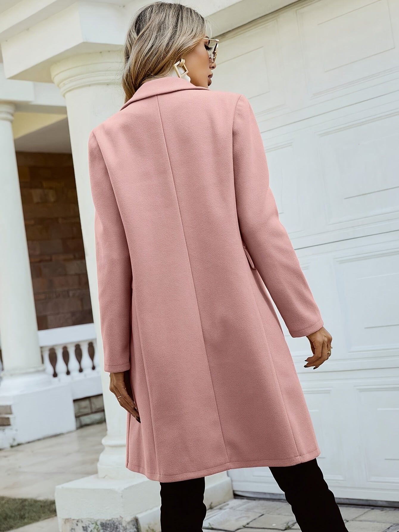 Eleganter Doppelreihiger Revers Langer Ärmel Trenchcoat für Damen | Ideal für Winter