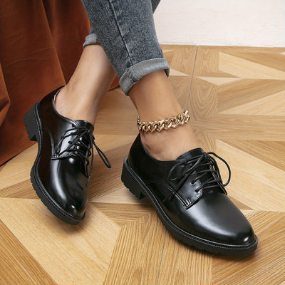 Fudus | Black Orthopedic Lace-Up Shoes for Women