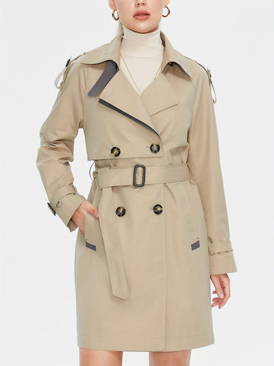 Gracey | Doppelreihiger Damen-Trenchcoat mit verstellbarem Gürtel und Epauletten