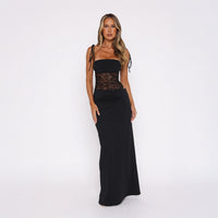 Jacqueline | Damen Maxikleid Elegant Zeitlos Festlich Fließend Modern in Schwarz