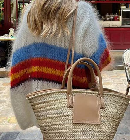 Fudus | Damen Cardigan Aus Gestreiftem Mohair