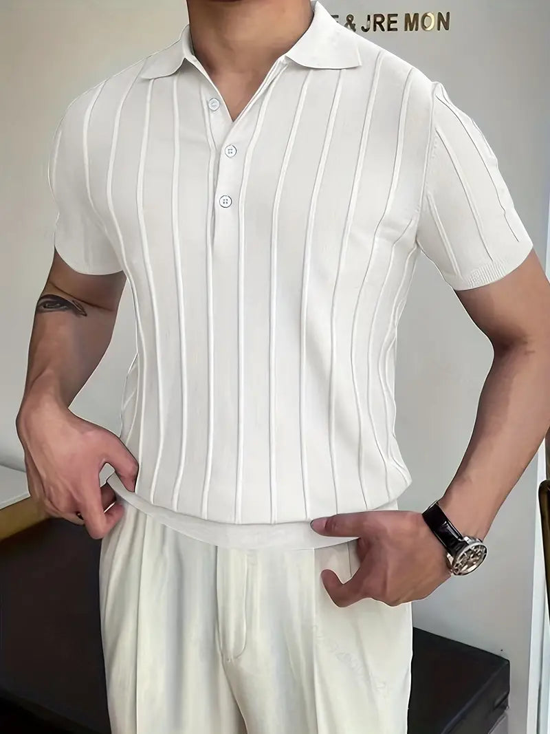 Gerben | Vertikal gestreiftes schickes Poloshirt für Herren