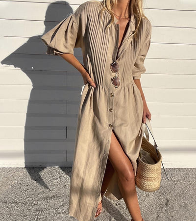 Ryzel | Stylisches Button-Down Langkleid für Damen