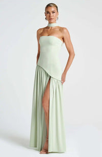 Elfriede | Brautmutterkleid ärmelloses A-Linien Maxi-Abendkleid mit Beinschlitz in 9
