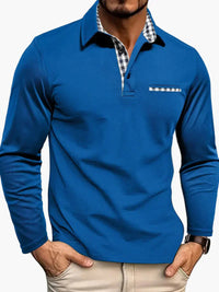 Elegantes Herrenpolo mit langen Ärmeln, moderner Stil für Business und Freizeit in Marineblau