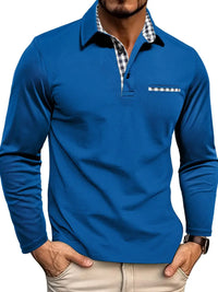 Kai | Lässiges Langarm-Poloshirt in Blau