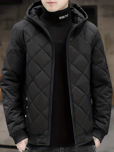 Warme Plüsch-Kapuzen-Winterjacke für Herren | Ideal für den Winter
