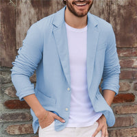 Balduin | Herren Casual Sakko mit Taschen in Hellblau