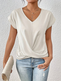 Cleo™ - Lässiges T-Shirt mit Sweetheart-Ausschnitt in Weiß