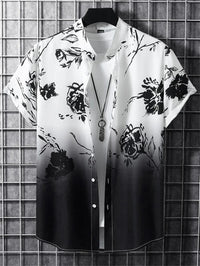 Tropisches 3D-Blumen-Hawaii-Hemd – Stil und Komfort in einem in Weiß Schwarz